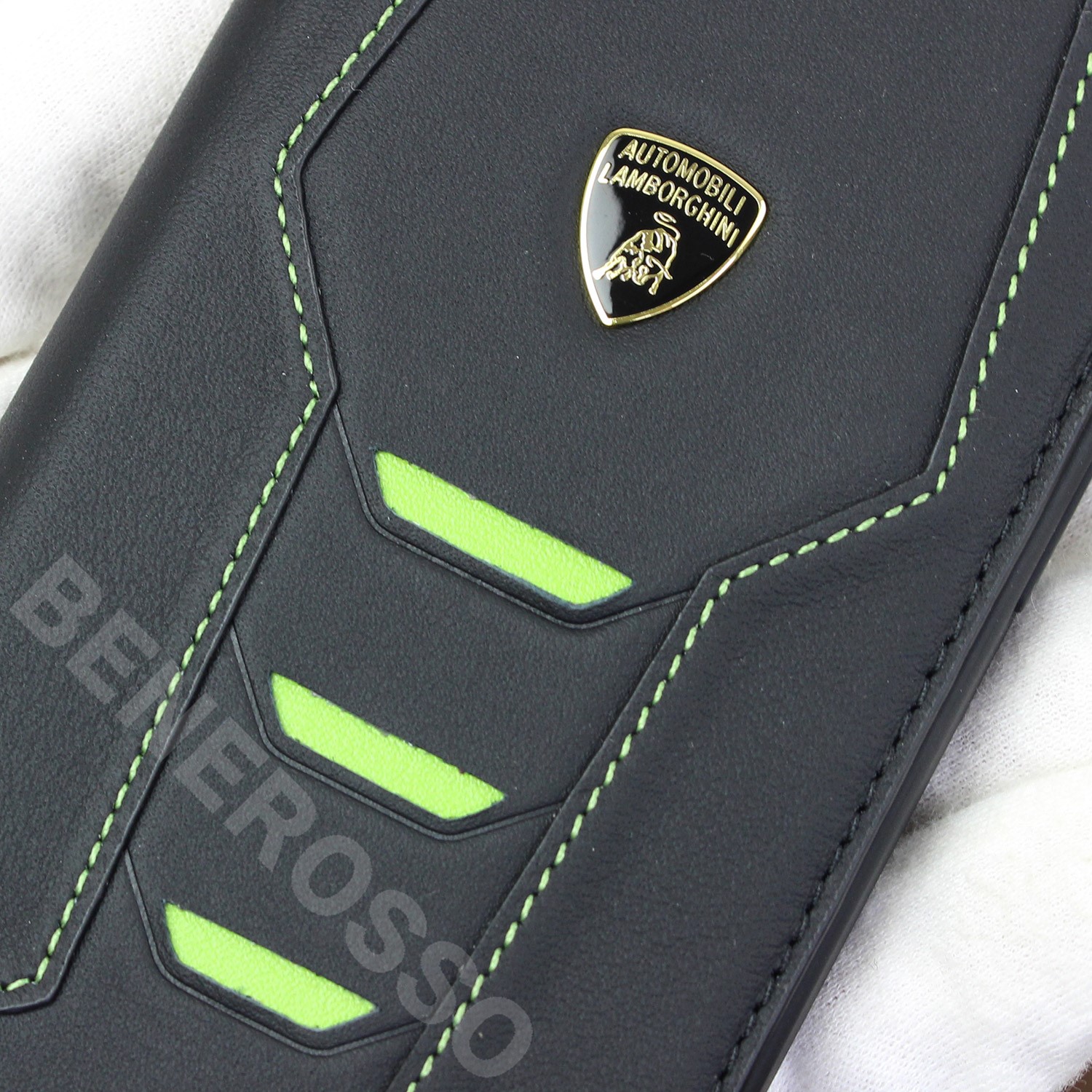 ランボルギーニ iPhone13Pro レザー ブックタイプケース ウラカン D16 グリーン LB-TPUFCIP13P-HU/D16-GN