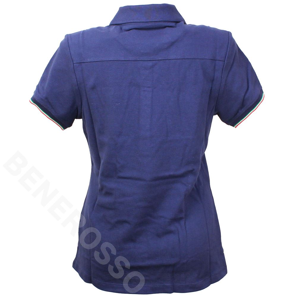 フェラーリ レディース イタリアン トリコロール ポロ ネイビー