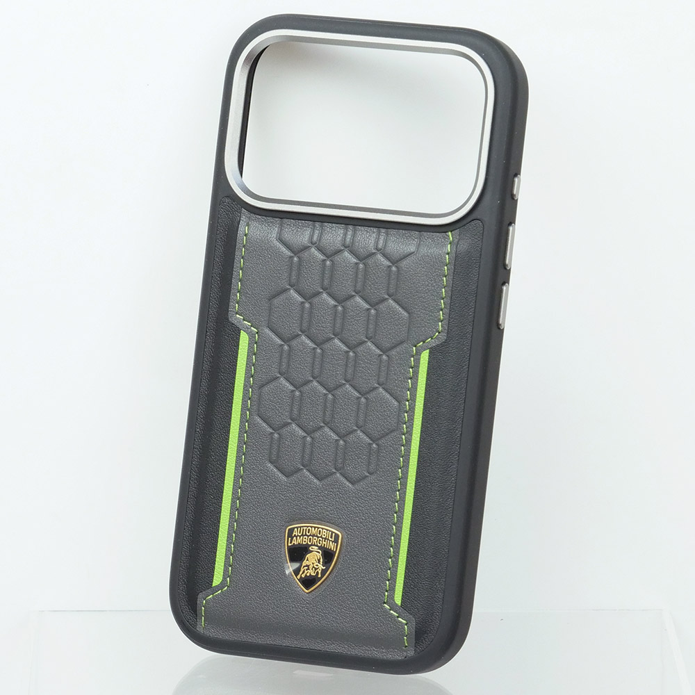 ランボルギーニ iPhone 17Pro レザー バックカバー レヴエルト D1 グリーン マグセーフ対応 LB-TPUPCMIP17P-RE/D1-GN
