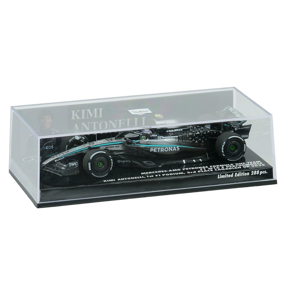 MINICHAMPS 1/43スケール メルセデスAMG ペトロナス F1チーム W16 E パフォーマンス K.アントネッリ カナダGP 2025 3位入賞 シルバー 417251012