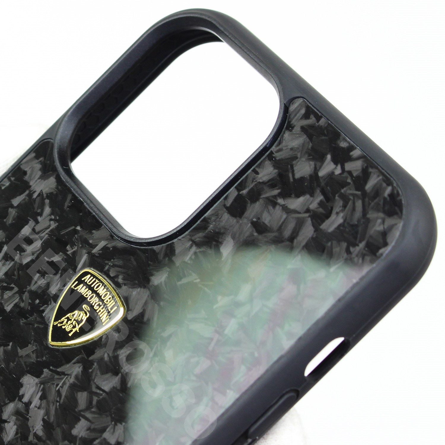 ランボルギーニ iPhone13ProMax リアルカーボン バックカバー ウラカン D14 ブラック LB-TPUPCIP13PM-HU/D14-GD