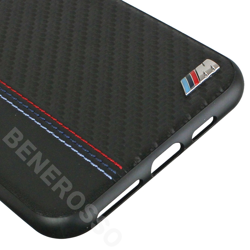 BMW iPhone11ProMax PUレザー カーボン調 ハードケース ブラック BMHCN65MCARBK