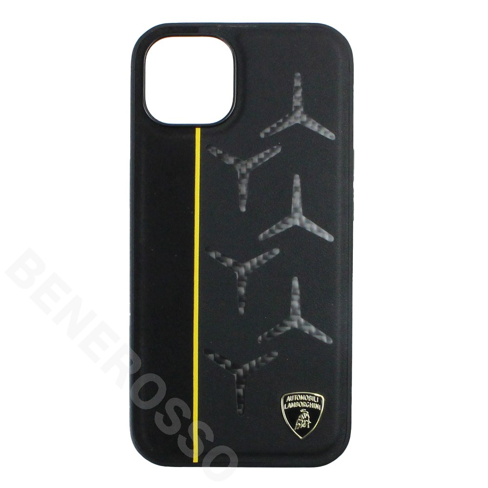 ランボルギーニ iPhone13 レザー バックカバー アヴェンタドール D12 イエロー LB-TPUPCIP13-AV/D12-YW