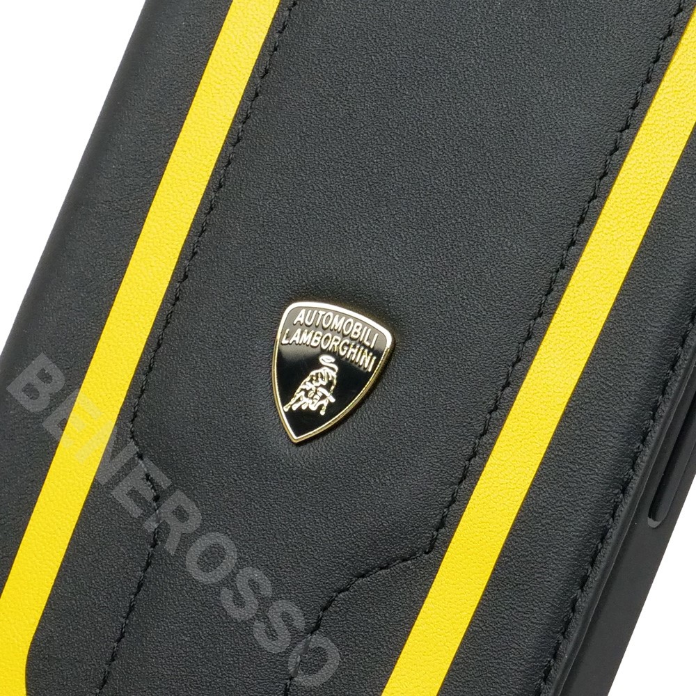 ランボルギーニ iPhone14plus レザー ブックタイプケース ウラカン D17 イエロー LB-TPUFCIP14M-HU/D17-YW