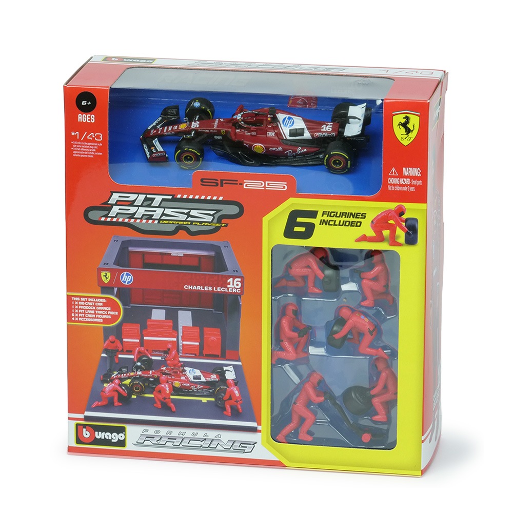 Bburago 1/43 フェラーリ PIT PASSセット SF-25 #16 C.ルクレール 2025