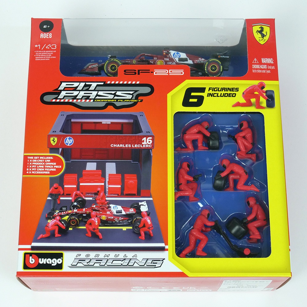 Bburago 1/43 フェラーリ PIT PASSセット SF-25 #16 C.ルクレール 2025