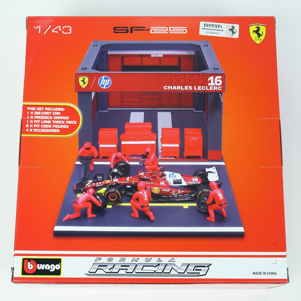 Bburago 1/43 フェラーリ PIT PASSセット SF-25 #16 C.ルクレール 2025