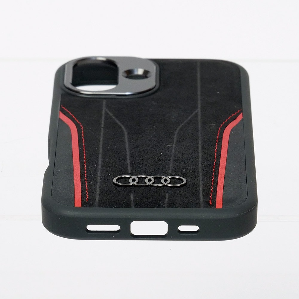 アウディ iPhone 16 マグセーフ レザー&アルカンターラ バックカバー