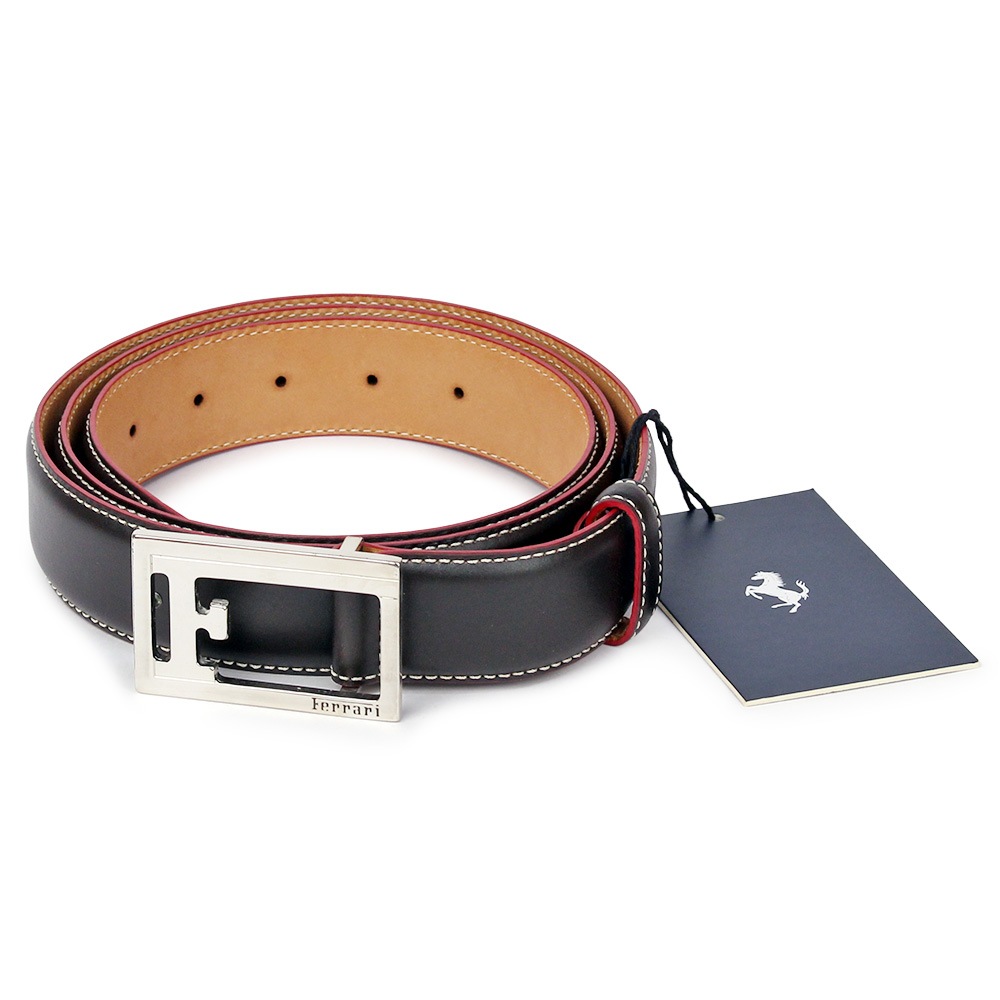 フェラーリ レザー ベルト ブラウン
