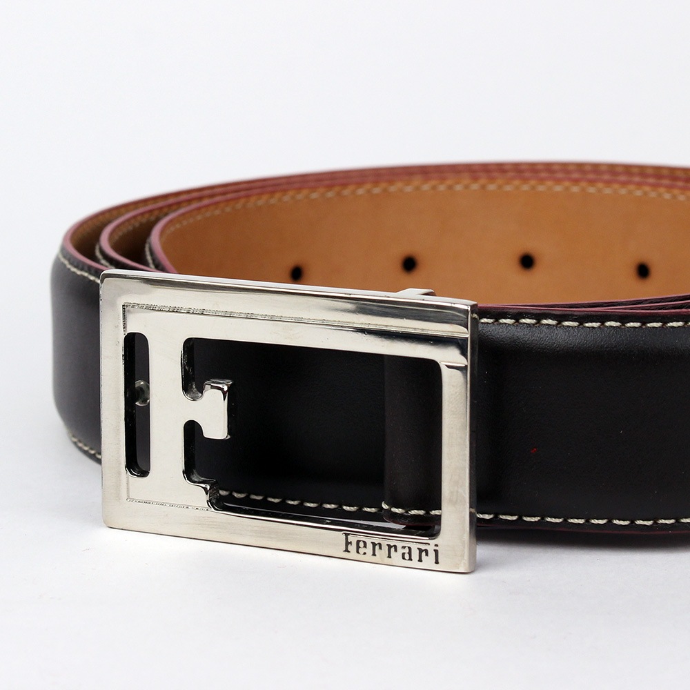 フェラーリ レザー ベルト ブラウン