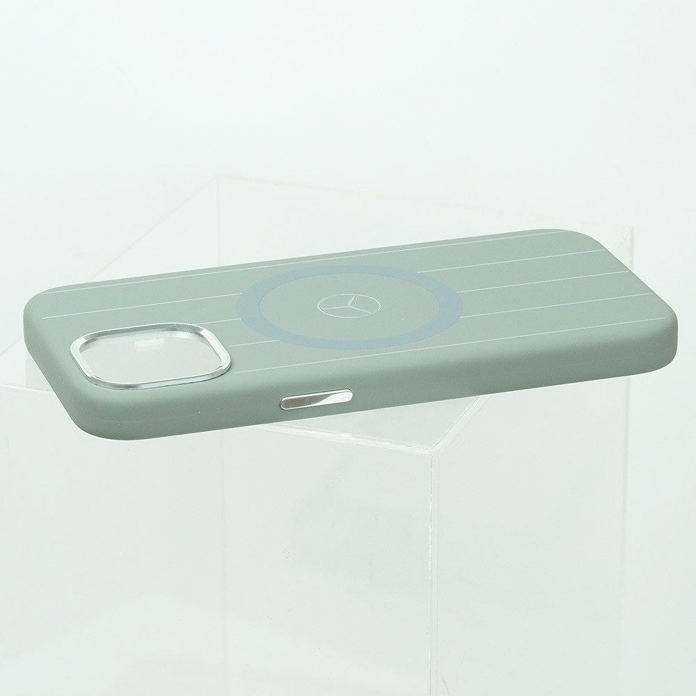 メルセデスベンツ iPhone 15 マグセーフ シリコン バックカバー ストライプ グレー MEHMP15S23SSSA 