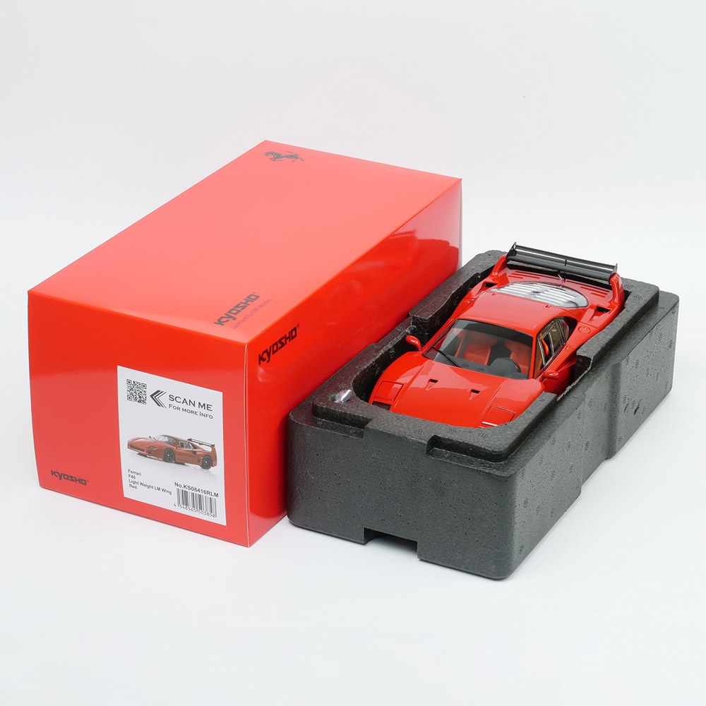 京商オリジナル 1/18スケール フェラーリ F40 ライトウェイト LMウイング レッド KS08416RLM