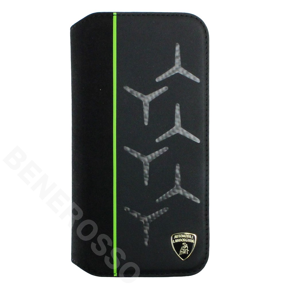 ランボルギーニ iPhone13 レザー ブックタイプケース アヴェンタドール D12 グリーン LB-TPUFCIP13-AV/D12-GN