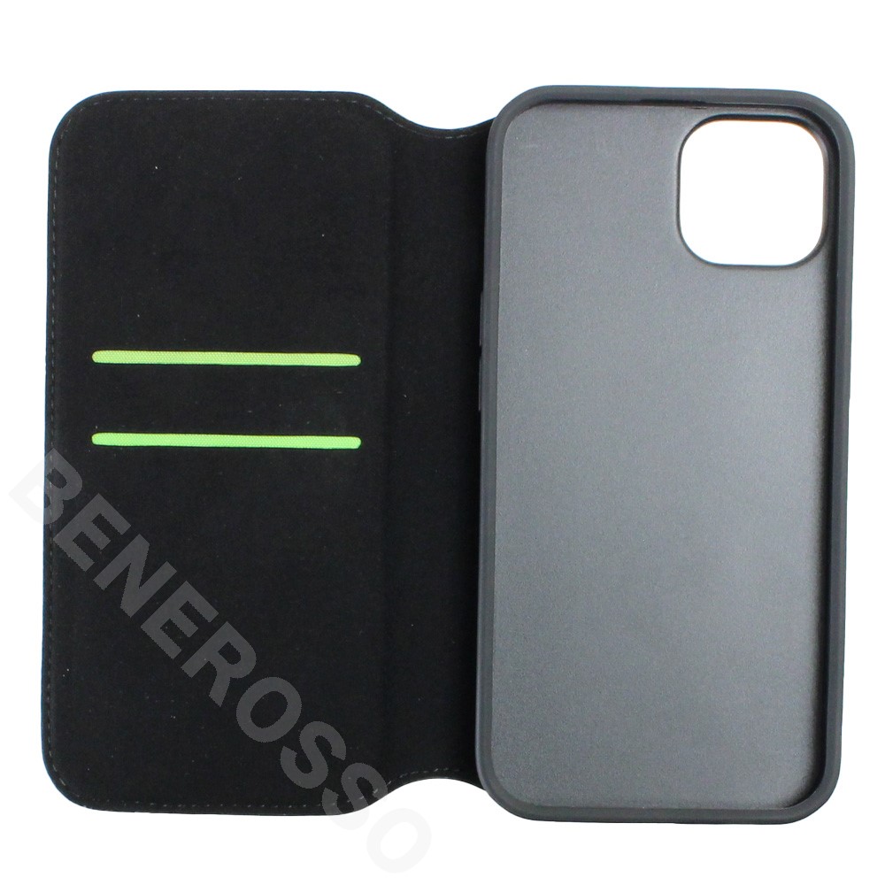 ランボルギーニ iPhone13 レザー ブックタイプケース アヴェンタドール D12 グリーン LB-TPUFCIP13-AV/D12-GN