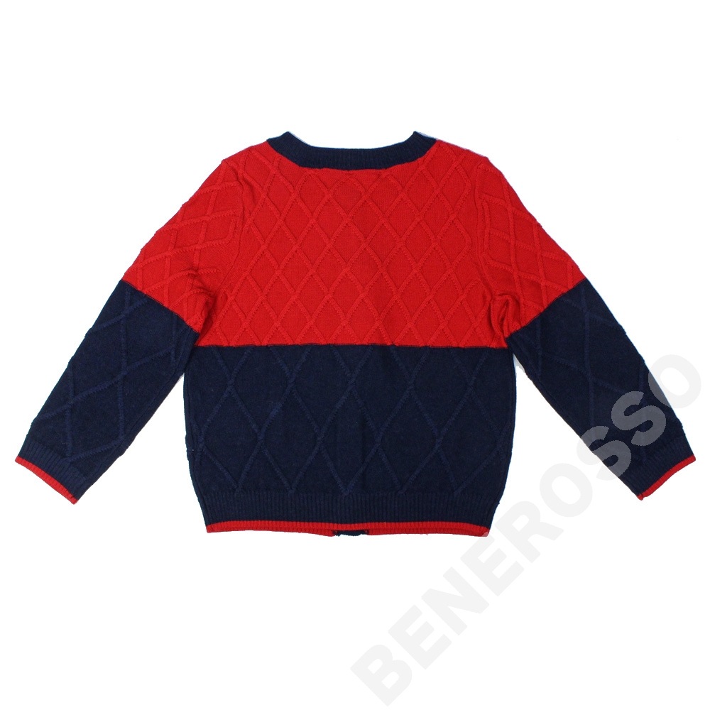 フェラーリ ガールズ ウール カーディガン 2才 レッド/ネイビー 