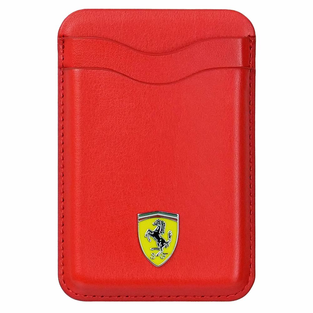 フェラーリ マグセーフ対応 PUレザー カードケース レッド FEWCMRSIR