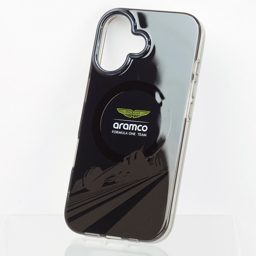 アストンマーチン アラムコ F1チーム iPhone17 IML バックカバー F1カー/ロゴ ブラック マグセーフ対応 ARHMP17SUF1K