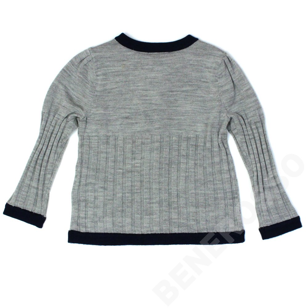 フェラーリ ガールズ ジップアップ ウール カーディガン 2才 グレー 