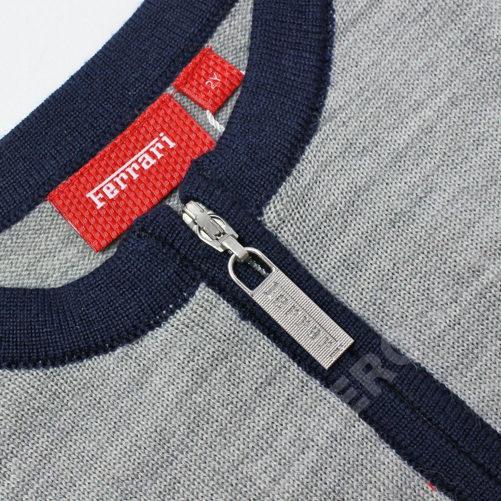 フェラーリ ガールズ ジップアップ ウール カーディガン 2才 グレー 