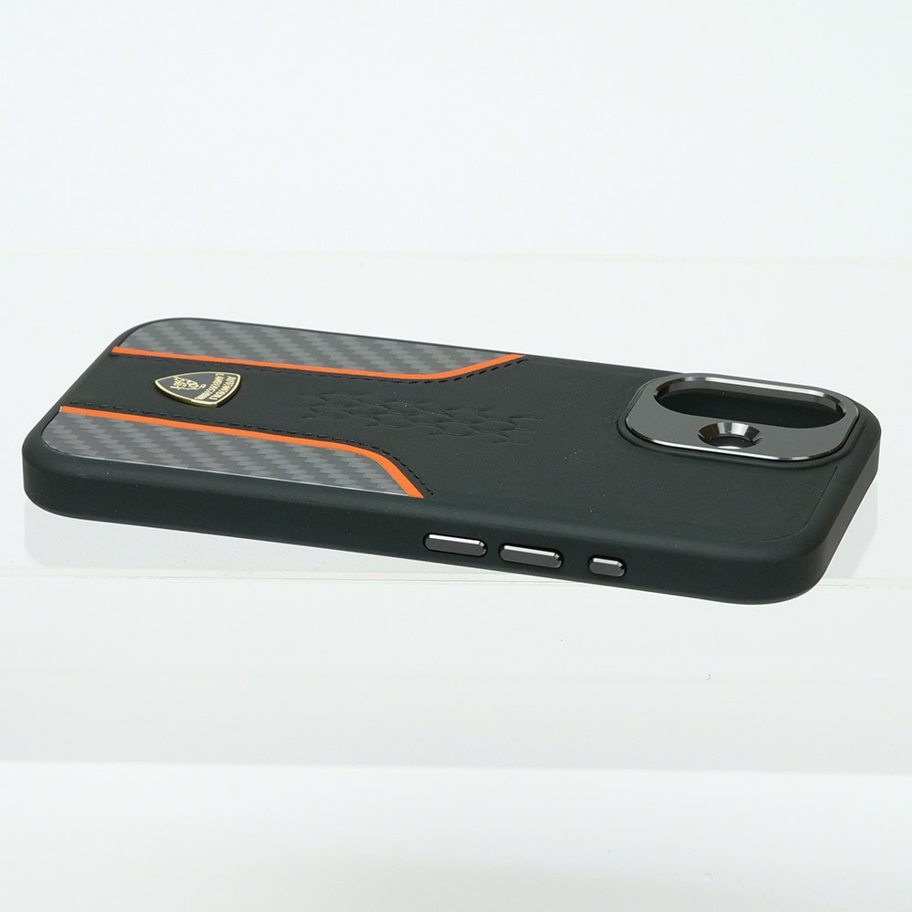 ランボルギーニ iPhone 16 マグセーフ レザー＆リアルカーボン バック