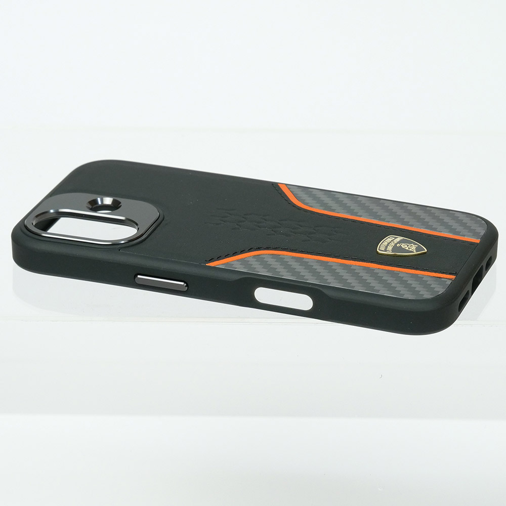 ランボルギーニ iPhone 16 マグセーフ レザー＆リアルカーボン バック