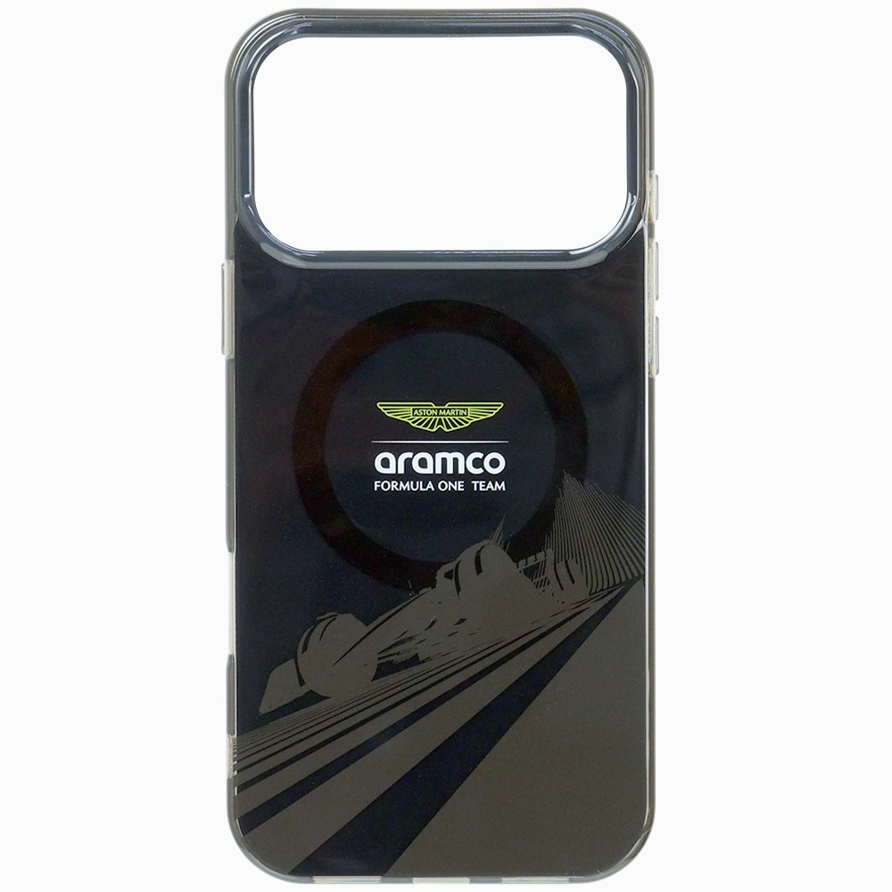 アストンマーチン アラムコ F1チーム iPhone17ProMax IML バックカバー F1カー/ロゴ ブラック マグセーフ対応 ARHMP17XUF1K
