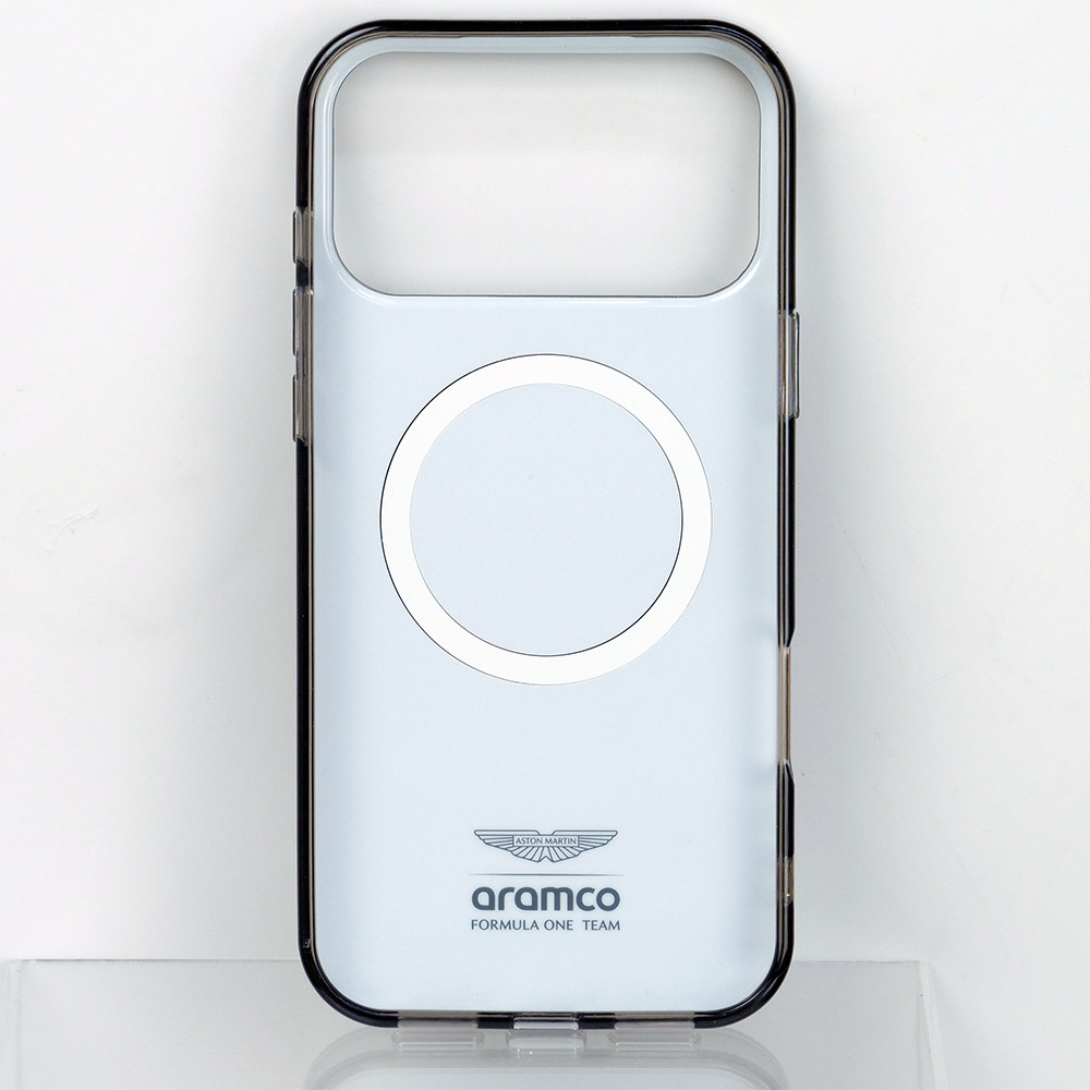 アストンマーチン アラムコ F1チーム iPhone17ProMax IML バックカバー F1カー/ロゴ ブラック マグセーフ対応 ARHMP17XUF1K