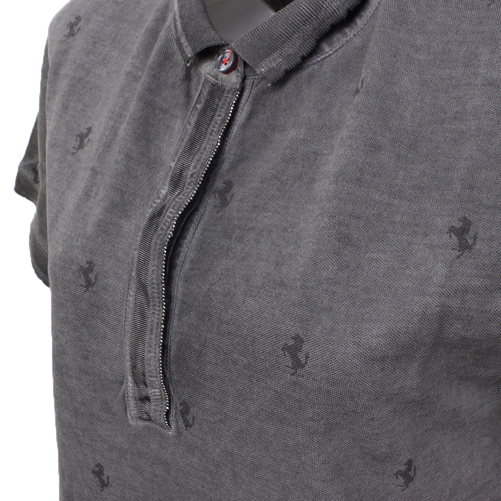 フェラーリ レディース プリント オールオーバーホース ポロ チャコール