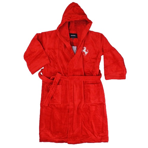 フェラーリ キッズ プランシング ホース バスローブ フード付き レッド