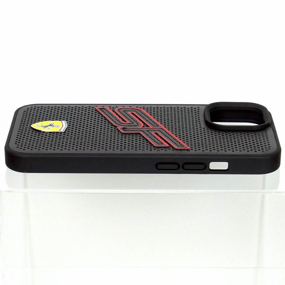 フェラーリ iPhone 15Pro PUレザー バックカバー ビッグ SF ブラック FEHCP15LPINK