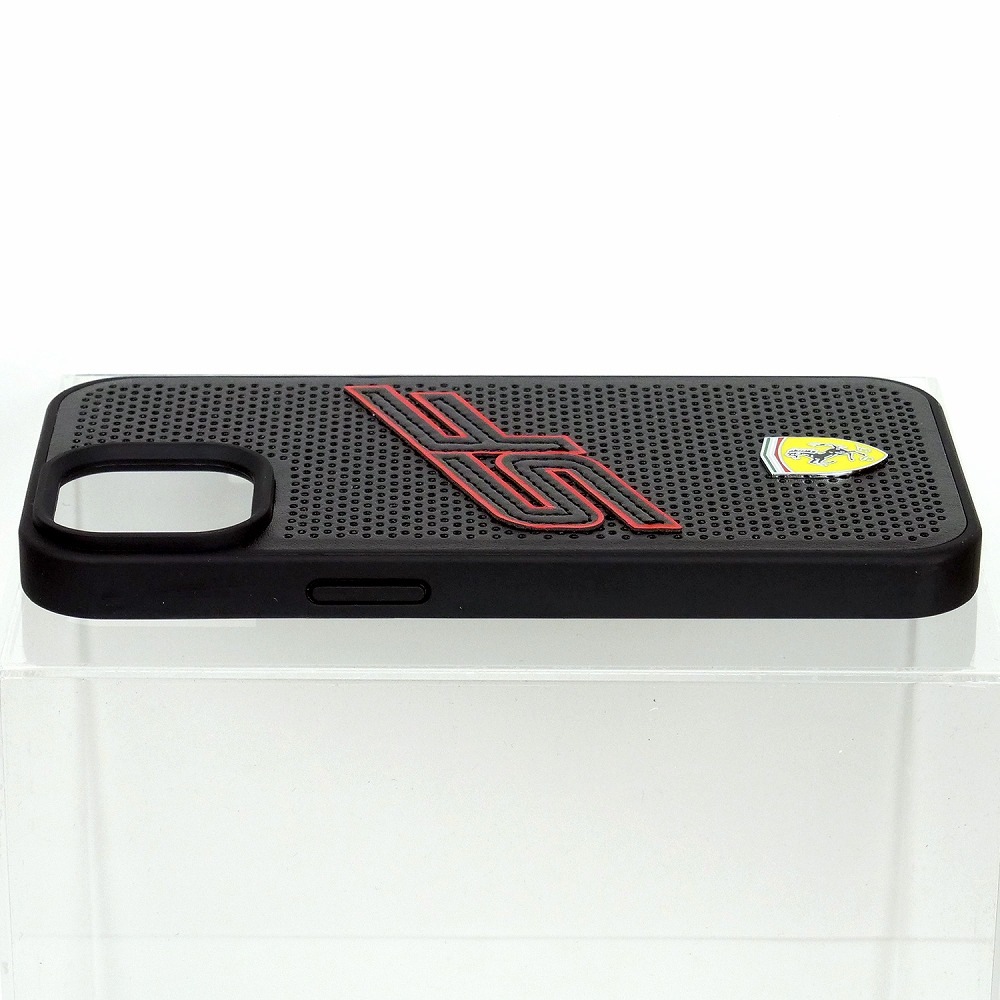 フェラーリ iPhone 15Pro PUレザー バックカバー ビッグ SF ブラック FEHCP15LPINK