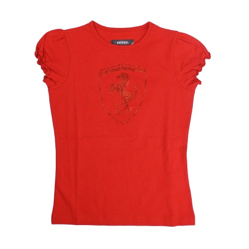 フェラーリ ガールズ スクデット グリッダー Tシャツ レッド 