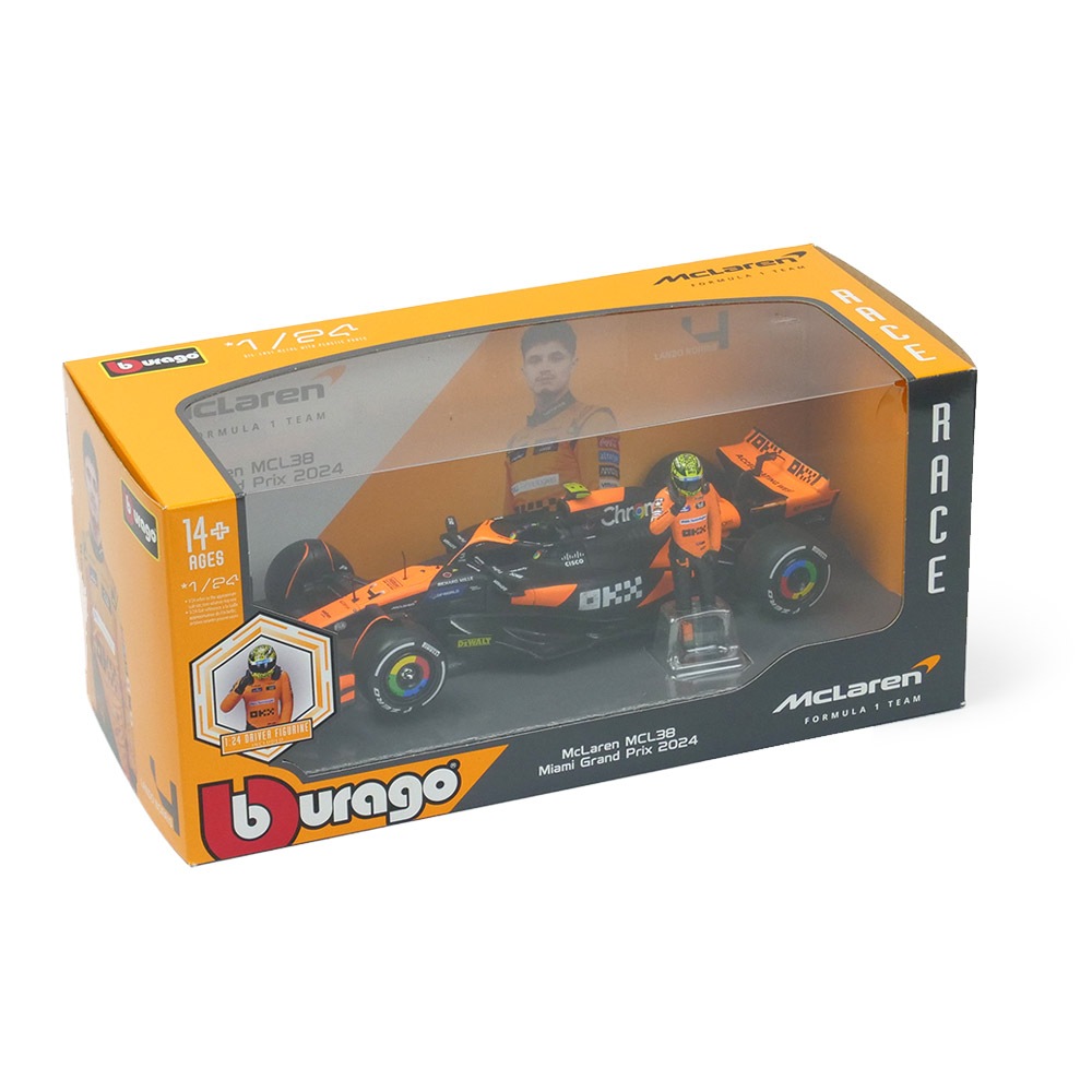 Bburago 1/24スケール マクラーレン F1 チーム MCL38 2024 #4 L.ノリス