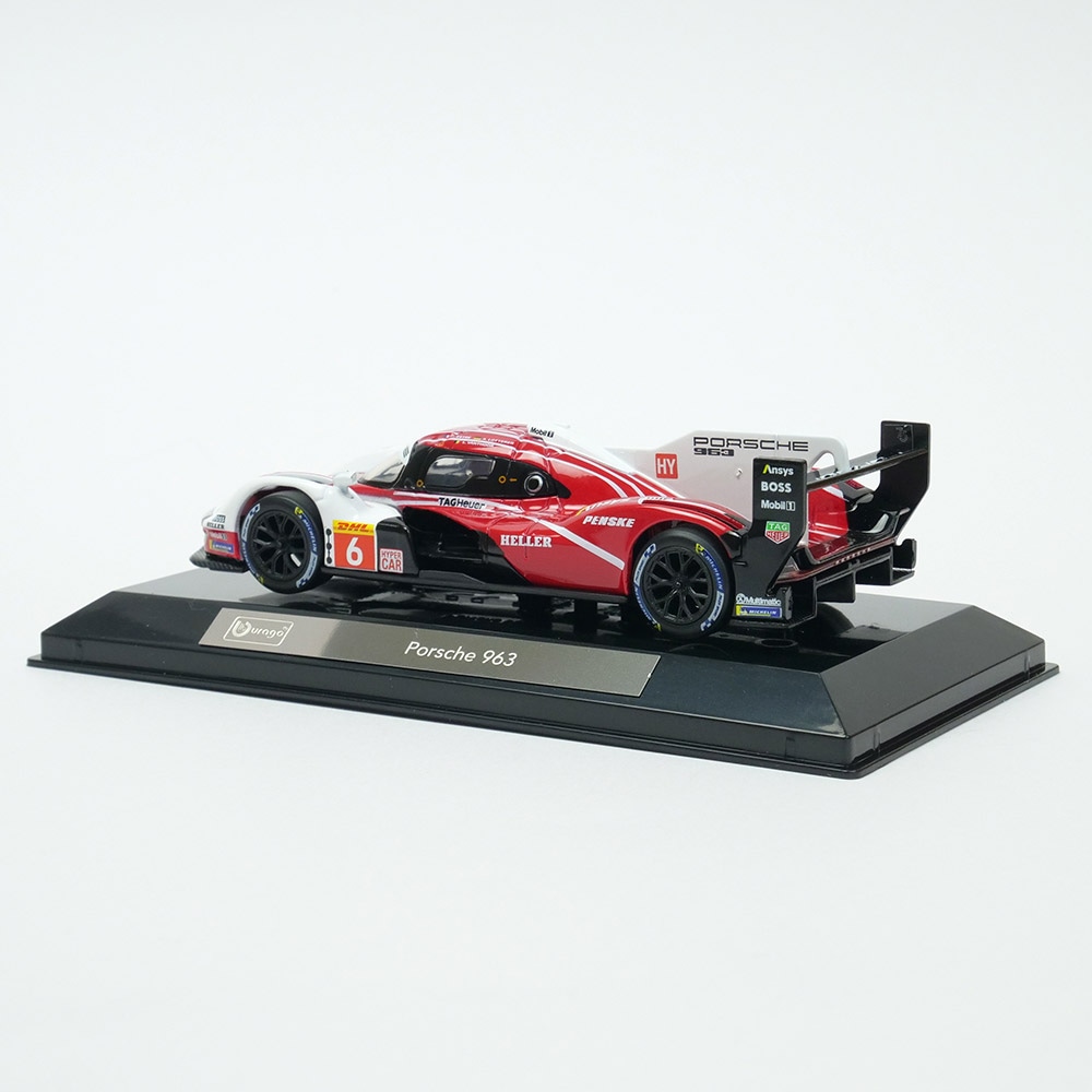 Bburago 1/43スケール ポルシェ 963 2024 #6 ホワイト/レッド クリア