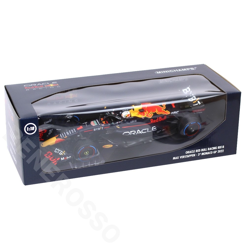 MINICHAMPS 1/18スケール オラクル レッドブル レーシング RB18 M.フェルスタッペン モナコGP 2022 3位入賞 レインタイヤ仕様 110220701