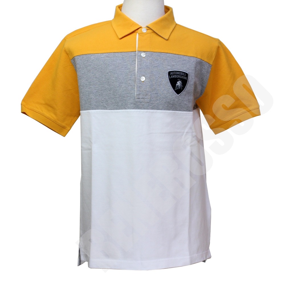 ランボルギーニ メンズ アヴェンタドール ロードスター ポロ イエロー/ホワイト 9011543CCY043 