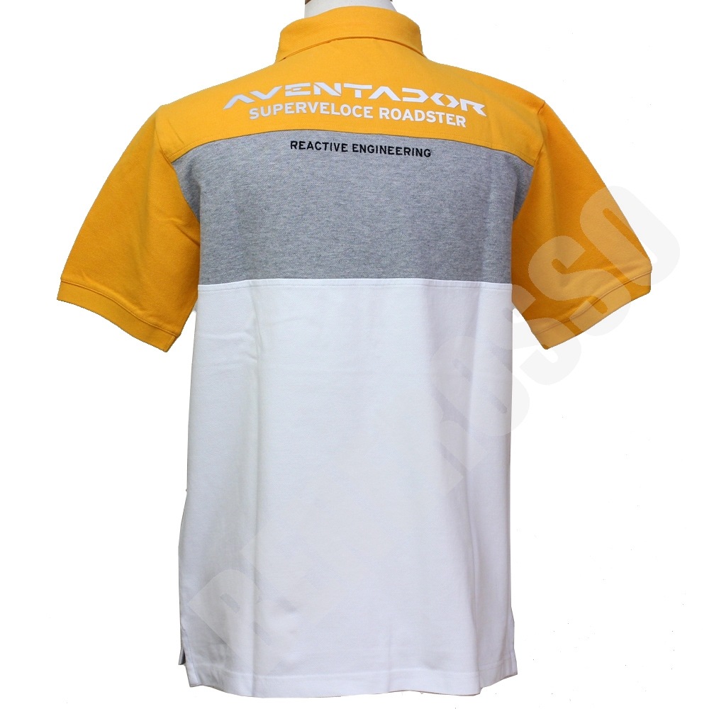 ランボルギーニ メンズ アヴェンタドール ロードスター ポロ イエロー/ホワイト 9011543CCY043 