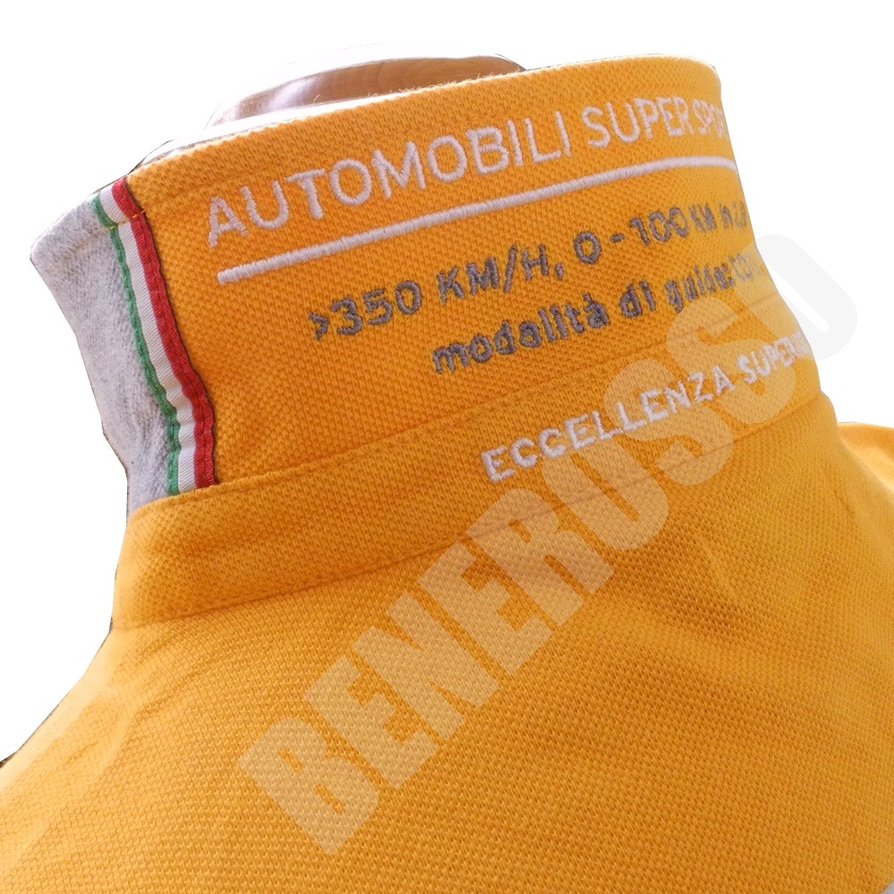 ランボルギーニ メンズ アヴェンタドール ロードスター ポロ イエロー/ホワイト 9011543CCY043 