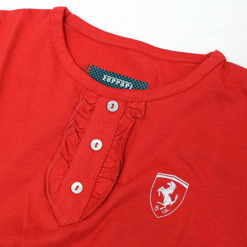 フェラーリ ガールズ シールド Tシャツ レッド