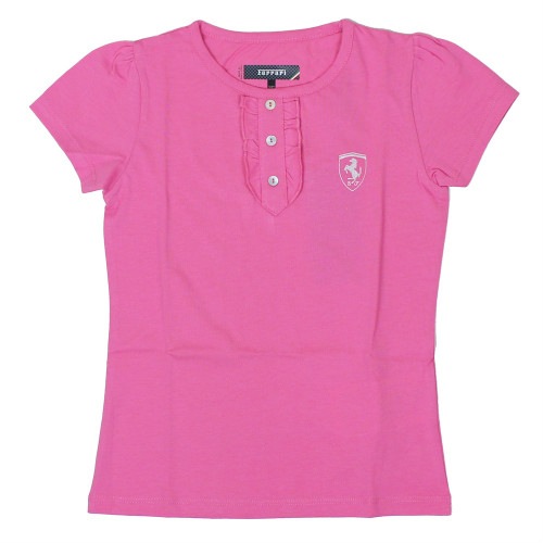 フェラーリ ガールズ シールド Tシャツ ピンク