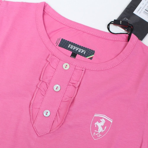 フェラーリ ガールズ シールド Tシャツ ピンク