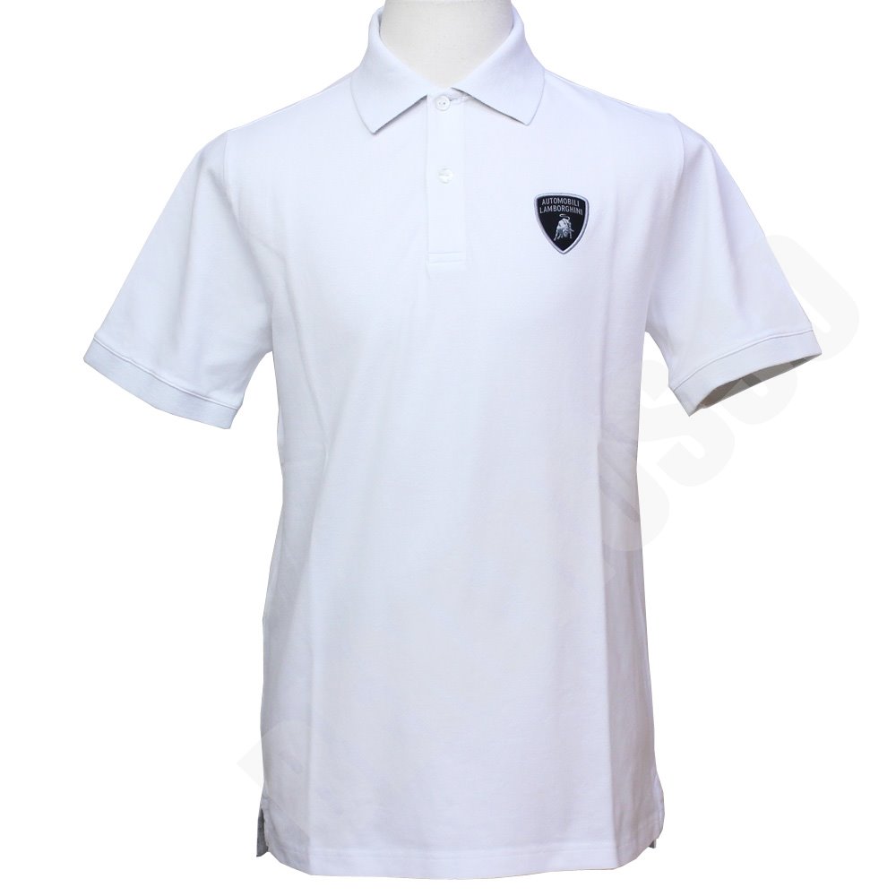 ランボルギーニ メンズ ベーシック シールド ポロ ホワイト 9011544CCW017