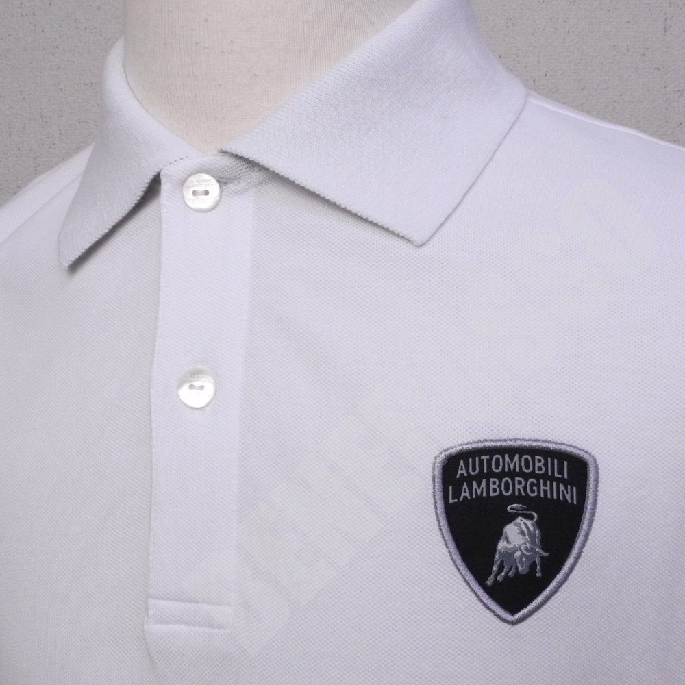 ランボルギーニ メンズ ベーシック シールド ポロ ホワイト 9011544CCW017