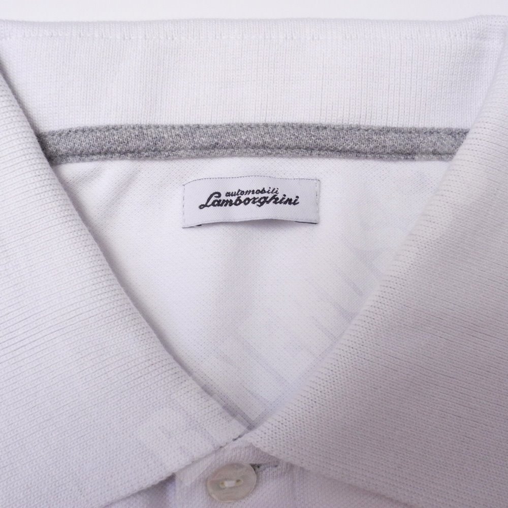 ランボルギーニ メンズ ベーシック シールド ポロ ホワイト 9011544CCW017