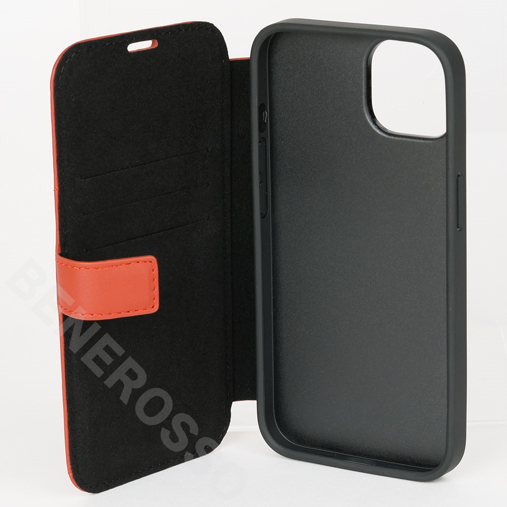 フェラーリ iPhone14 レザー 手帳型ケース レッド FEBKP14SRBUR