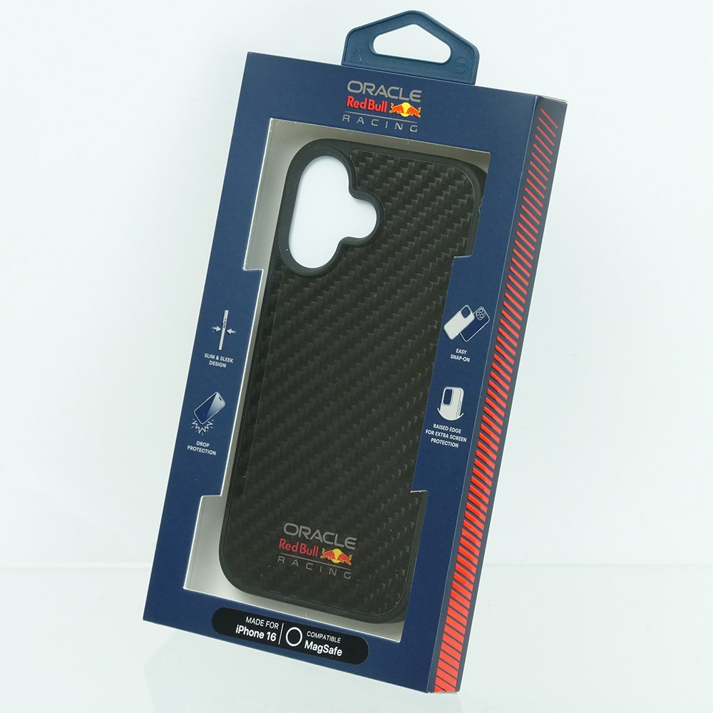 オラクル レッドブル レーシング iPhone16 マグセーフ リアルカーボン バックカバー ブラック RBHMP16S24CFILSK