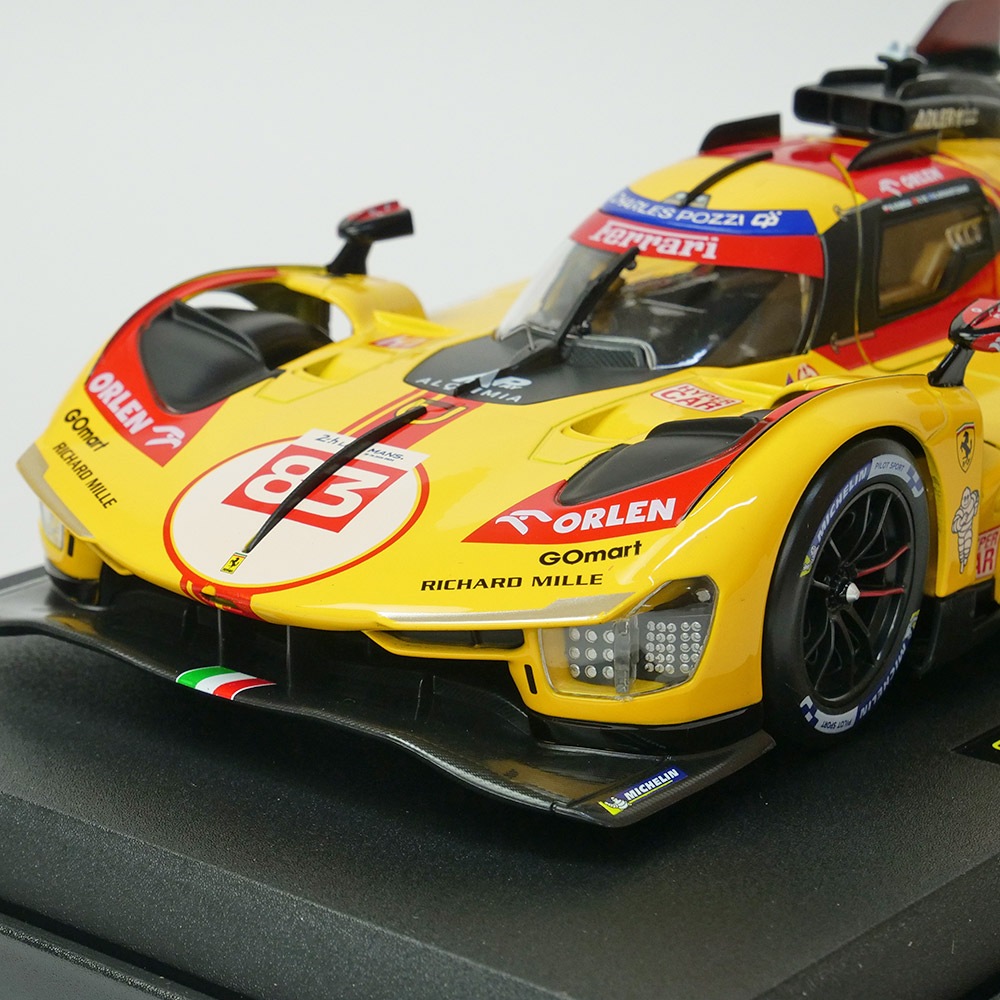Bburago 1/18スケール フェラーリ 499P ル・マン 2024 #83 イエロー 18-16304Y