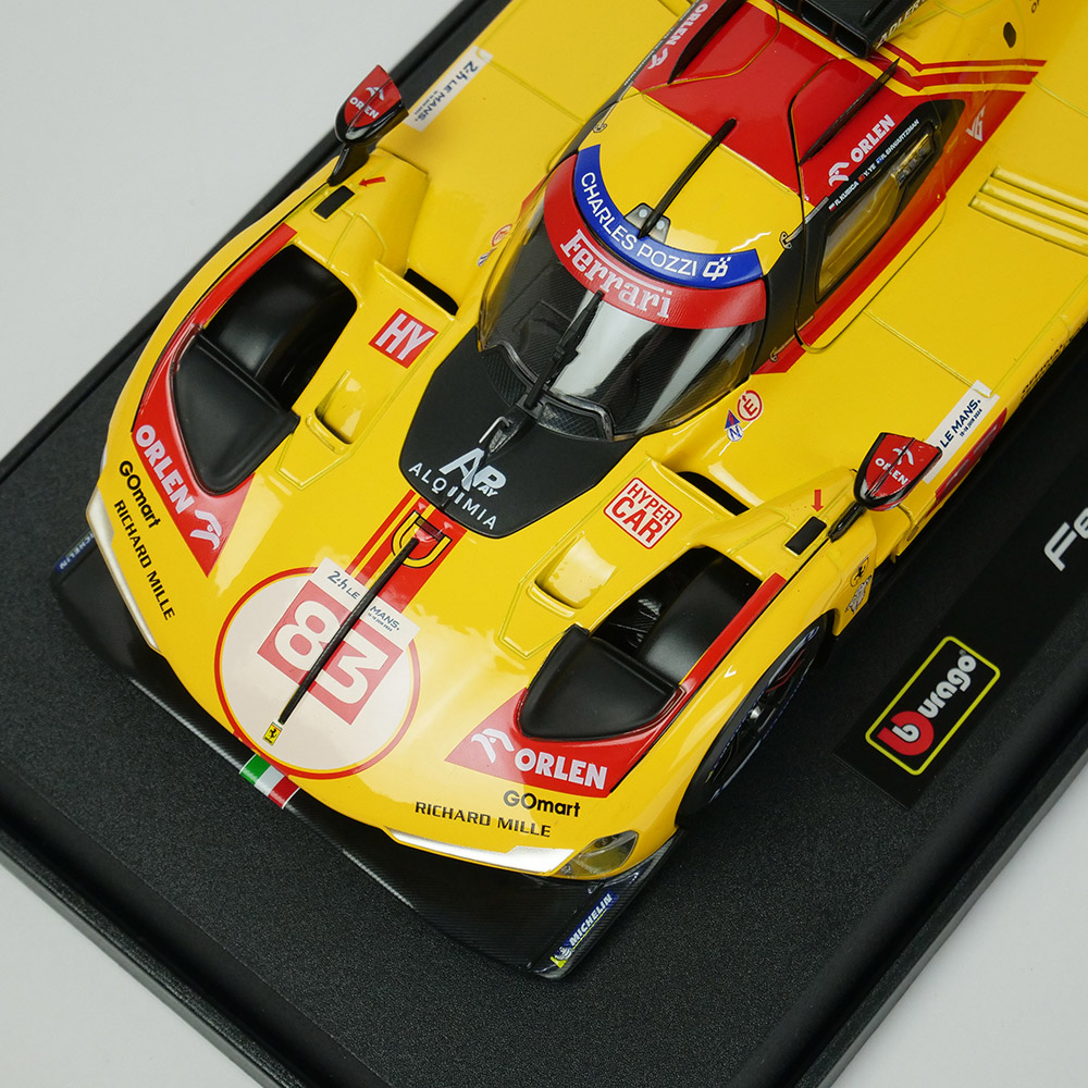 Bburago 1/18スケール フェラーリ 499P ル・マン 2024 #83 イエロー 18