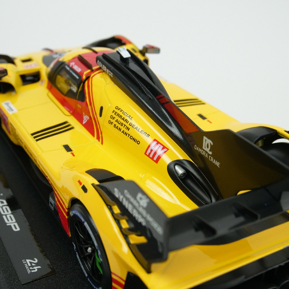 Bburago 1/18スケール フェラーリ 499P ル・マン 2024 #83 イエロー 18