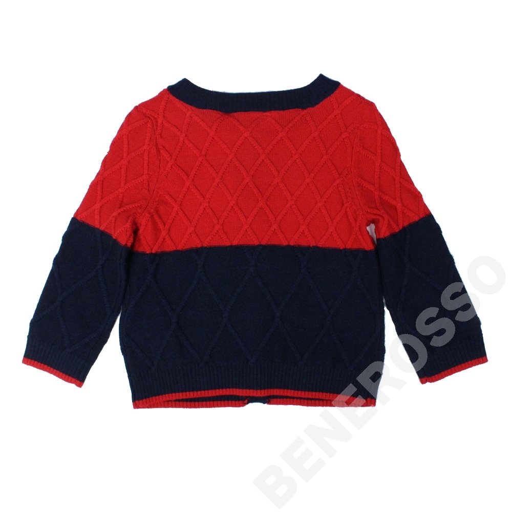 フェラーリ ベビー ウール カーディガン 12ケ月 レッド/ネイビー 